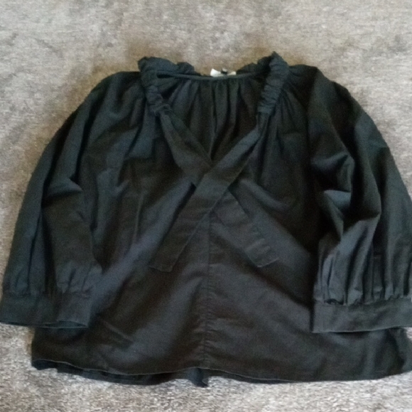 Rails Tops - Rails Amal black ruffle neck blouse